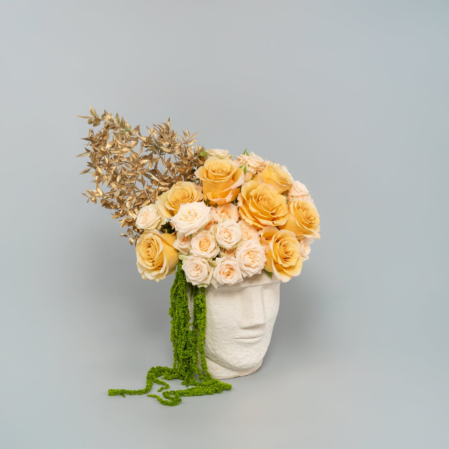 12 Roses Golden Muse Sculpture