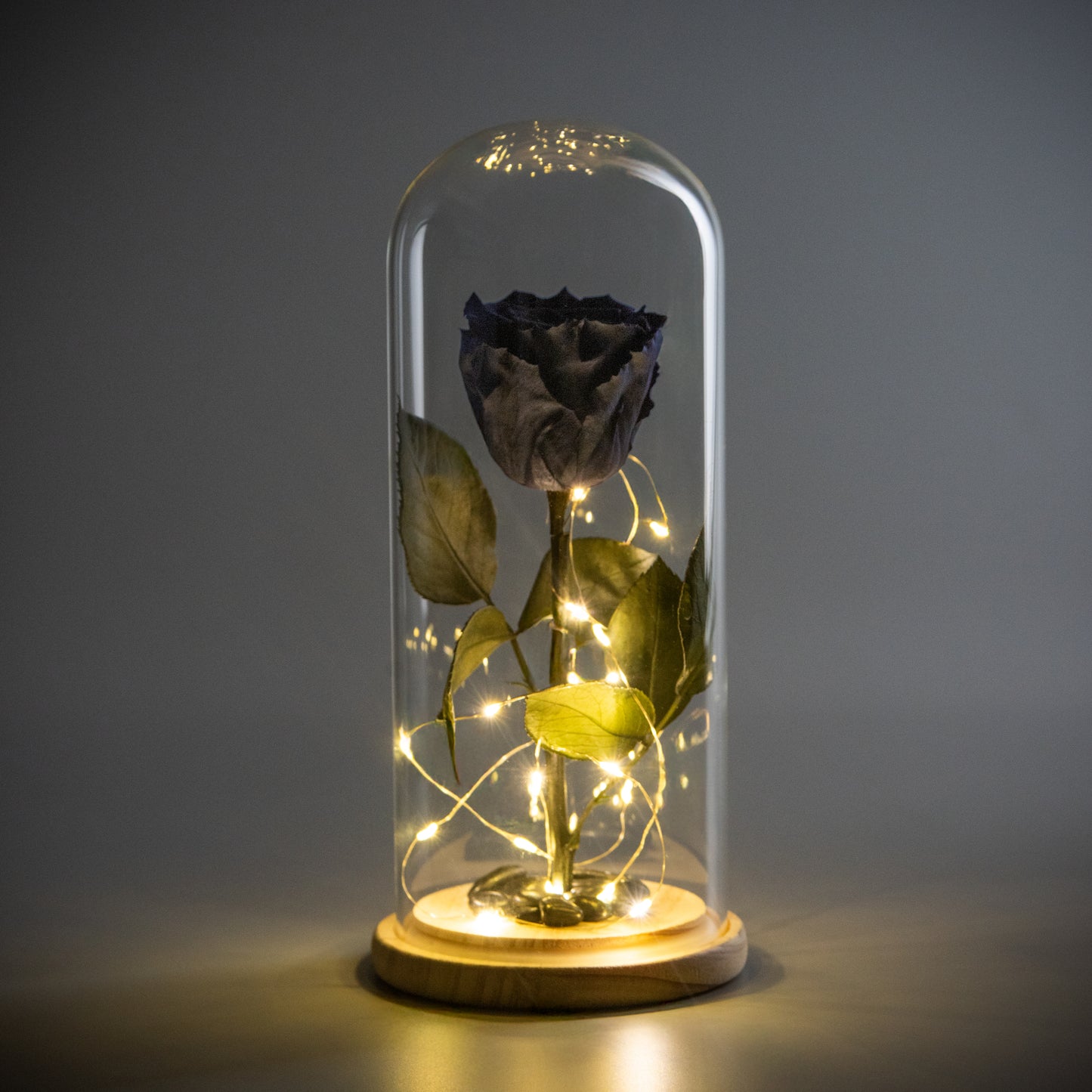 Midnight Obsidian Rose Dome
