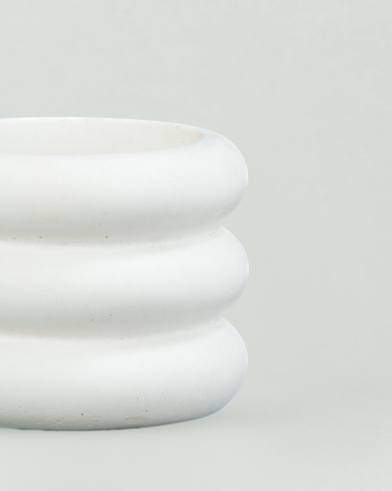 Modern Donut Elegance: White Concrete Circular Planter