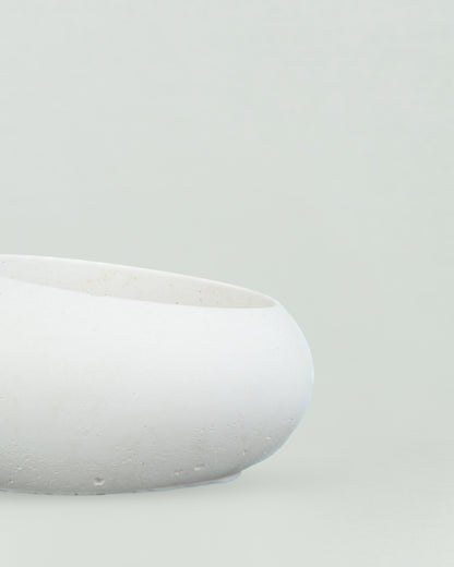 Eggquisite Charm: White Concrete Egg-Shaped Holder for Candles and Cacti