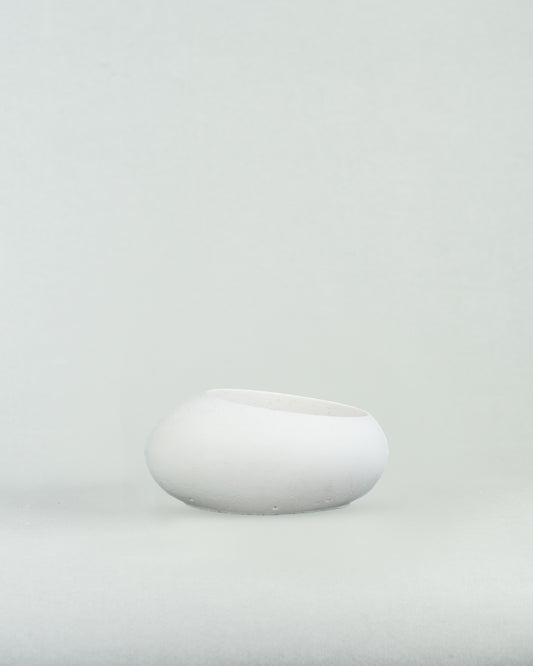 Eggquisite Charm: White Concrete Egg-Shaped Holder for Candles and Cacti