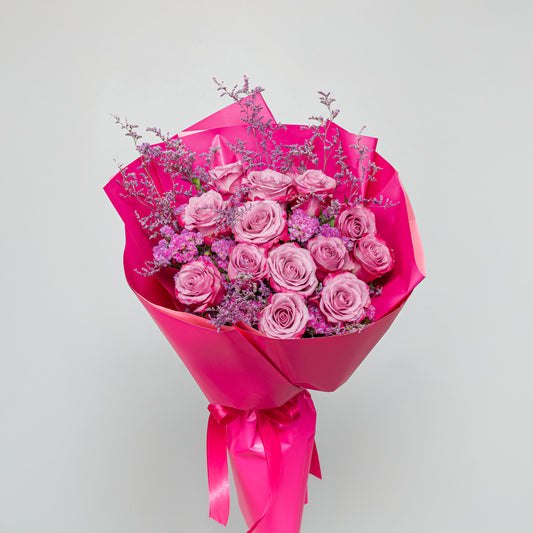 12 roses Blush Romance Bouquet