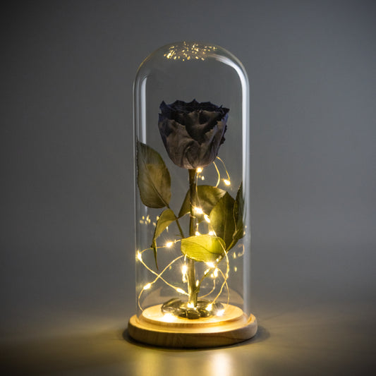 Midnight Obsidian Rose Dome