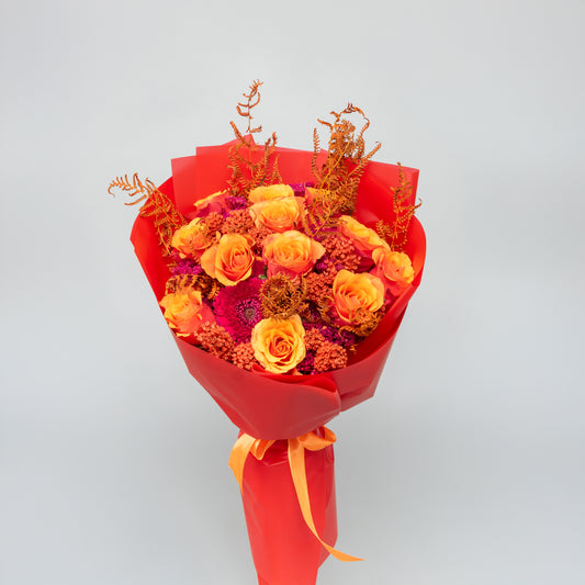 12 roses Autumn Glow Bouquet