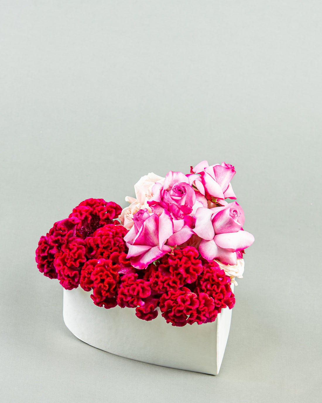 Vibrant Harmony: Mixed Flowers with Red Celosia