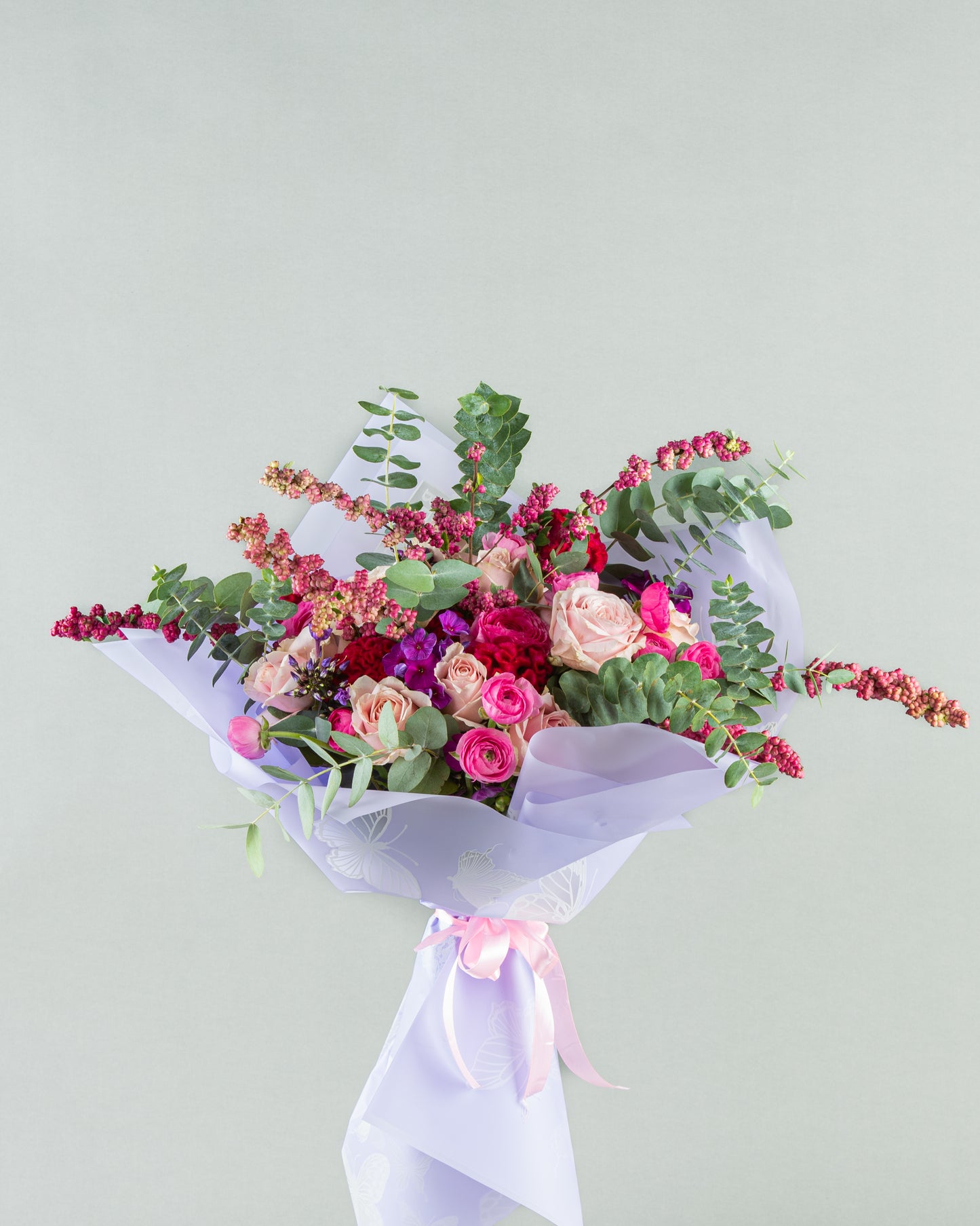 Sweet Harmony: Delicate Floral Array with Colorful Accents