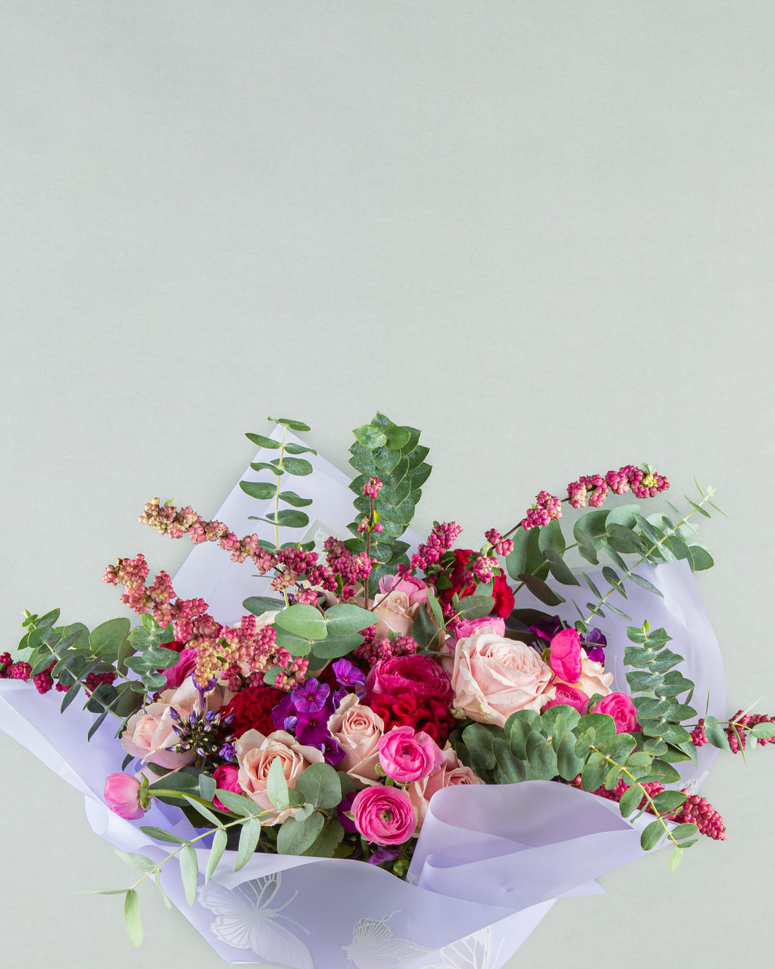 Sweet Harmony: Delicate Floral Array with Colorful Accents