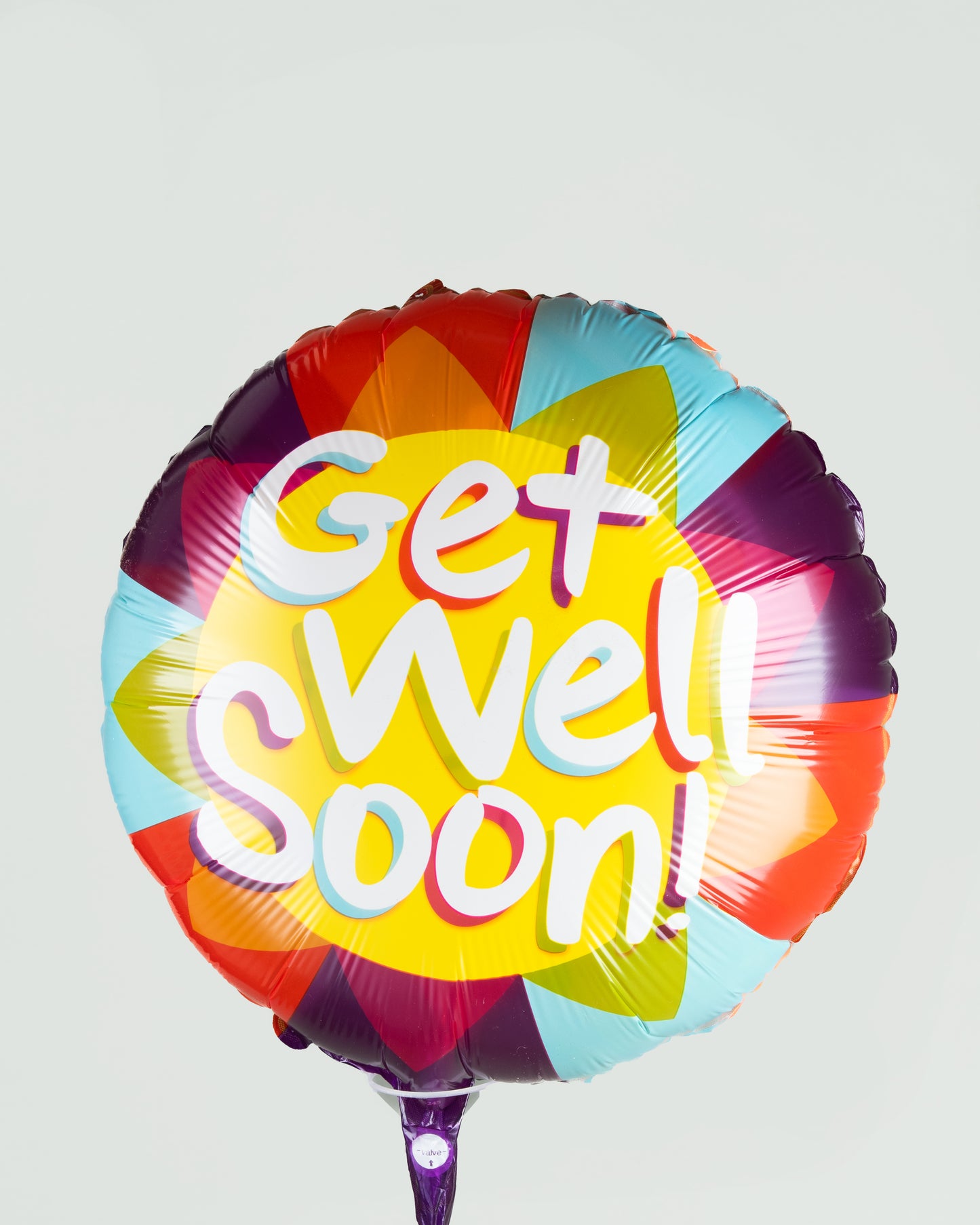 Cheerful 'Get Well Soon' Helium Balloon - 45cm Diameter