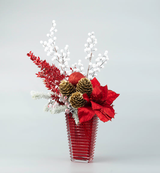 Baccarat Crystal Vase Decorated For Christmas