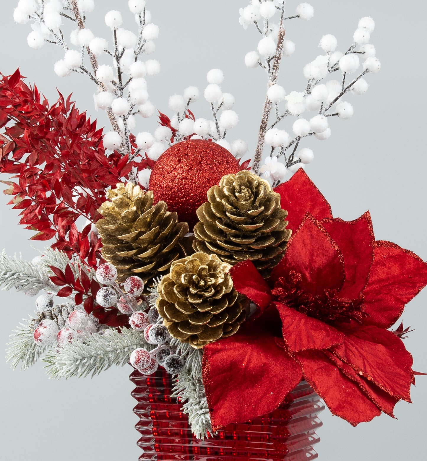 Baccarat Crystal Vase Decorated For Christmas