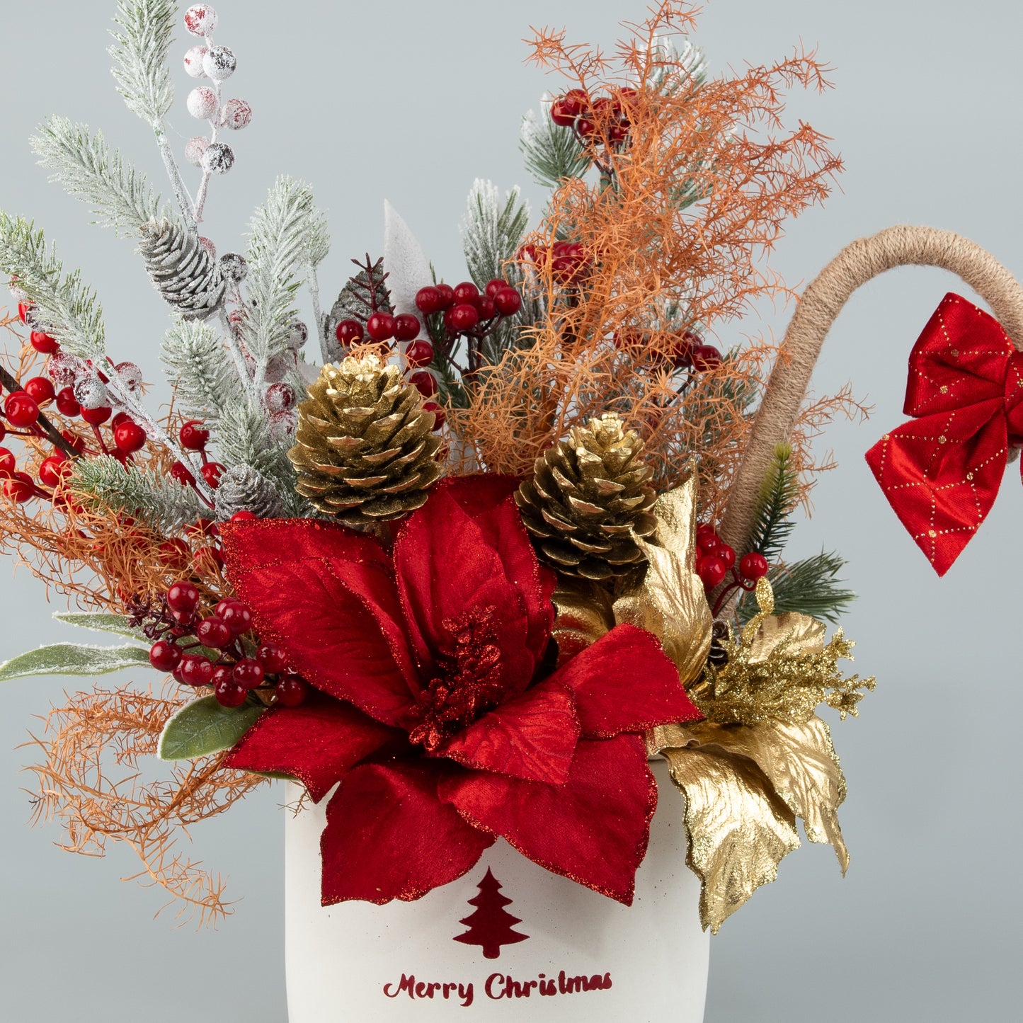 Christmas Arrangement with Artificial Flowers