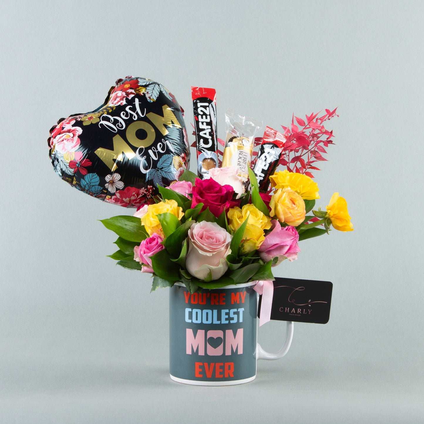 Mother's Day Delight: Custom Mug with Floral & Sweet Treats Ensemble