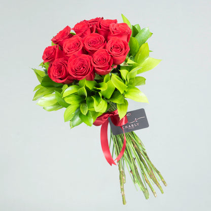 Classic Love: One Dozen Red Roses with Greenery